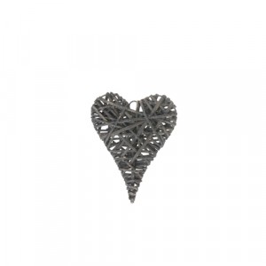 Плетено сърце сиво 15х20СМ,1/36