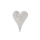 Плетено сърце, бяло, 20Х28 CM