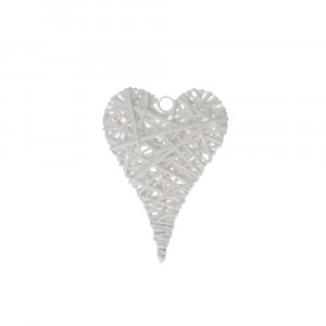 Плетено сърце, бяло, 20Х28 CM