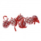 Висящи яйца черв.каре,6cm,к-т 6бр