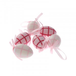 Висящи яйца розово.каре,6cm,к-т 6бр