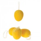 Яйца велур висящи,к-т 4бр -жълто