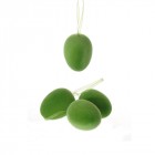 Яйца велур висящи,к-т 4бр -зелено