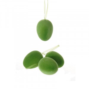 Яйца велур висящи,к-т 4бр -зелено