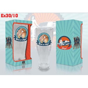 Чаша за бира 500мл „Give a slap!”3(1x6)