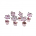 Щипка за бележки в саксия розова, к-т 6бр, 10.5х4хCM, 6/36