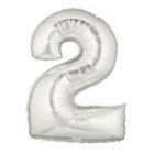 Фолиев балон с клечка цифра “Две“ сребро 30СМ