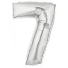 Фолиев балон с клечка цифра “Седем“ сребро 30СМ