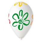 Балон пастел,бял “Цветя“ GS110, 30СМ