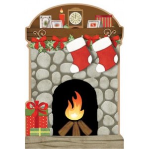 Картичка и плик ЕC “ Коледна камина“ 112X175ММ