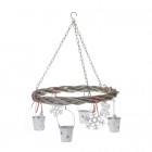 Висяща декорация снежинки и свещници 48Х75CM Висяща декорация снежинки и свещници 48Х75CM