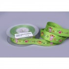 Панделка текстил подаръци, зелена 2.2cm.X20yard