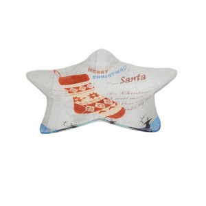 Чиния стъкло ботушче звезда,31CM