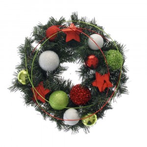 Венец клони червено зелена.украса,30CM