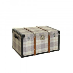 Дървен сандък с текстил отгоре 61Χ30Χ30СМ