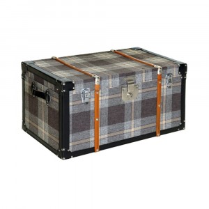 Дървен сандък,черно каре,69х38х35