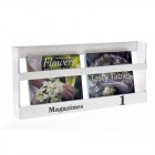 Поставка за списания, бяла, 60х8х28CM
