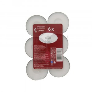 Чаени свещи, макси, неутрал, 6 бр