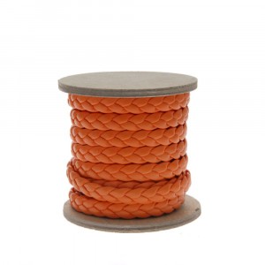 Панделка въже изкуствена кожа оранжева 3м