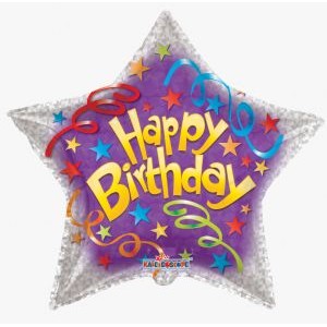 Фолиев балон звезда “Happy Birthday“ 46СМ