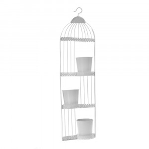 Саксийник клетка 3 саксии бял  25X10X86CM