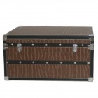 Сандък дърво и кожа,75Х41Х39 см