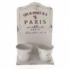 Саксийник бял за 2 саксии 25Х16Х38CM Саксийник бял за 2 саксии 25Х16Х38CM