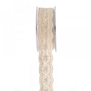 Панделка дантела, ажур, крем,  3.8CMX7M 