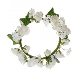 Венец цветя бял D27