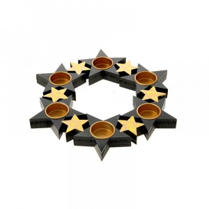 Коледен свещник златно и черно D31CM