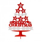 Дървена елха, червено/бяло, 17X24CM