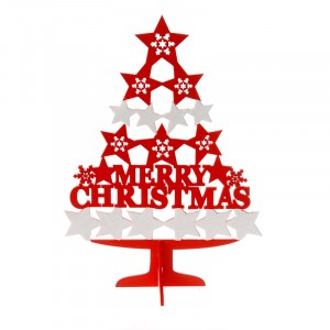 Дървена елха, червено/бяло, 17X24CM