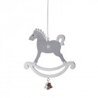 Висящо конче със звънче, сиво и бяло 13Х22CM