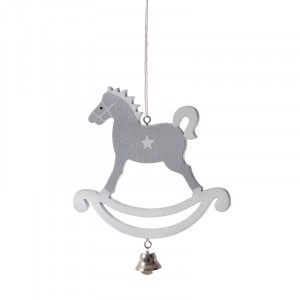 Висящо конче със звънче, сиво и бяло 13Х22CM