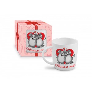 Чаша с кутия слончета“Обичам те!“(1X12)