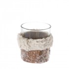 Свещник с декор от естествени материали D9Х8CM