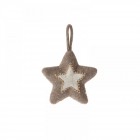 Звезда с декор от естествени материали кафяво D15CM