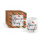 Коледна чаша MUG, 300мл с надпис брокат“Весела Коледа!“