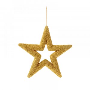 Висяща звезда брокат златна 48CM