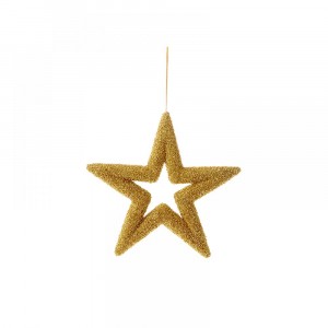 Коледна звезда брокат златна 37CM
