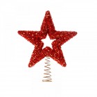 Връх за елха брокат червен 22CM