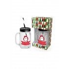 Коледен буркан, 450мл, с Дядо Коледа“Щастлива Нова Година!“