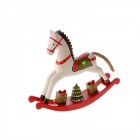 Коледно люлеещо конче дърво бяло 28Х6Х25CM