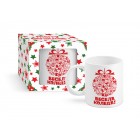 Чаша с кутия червена топка  “Весела Коледа !“,300ml