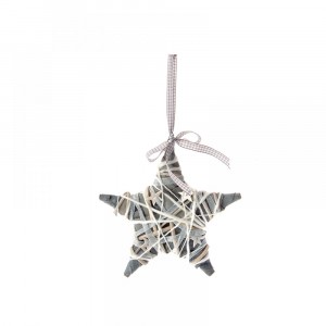 Плетена звезда сиво 30Х30CM