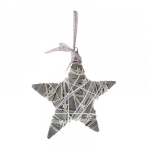 Плетена звезда сиво 20Х20CM