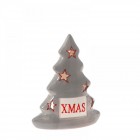 Керамичен светилник елха сиво-червено 18CM