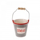 Керамична кофа сиво-червено D13Х13CM