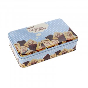 Кутия метал бисквити правоъгълна 19X12X5CM