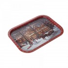 Метален поднос правоъгълен коледна нощ 40Х29CM